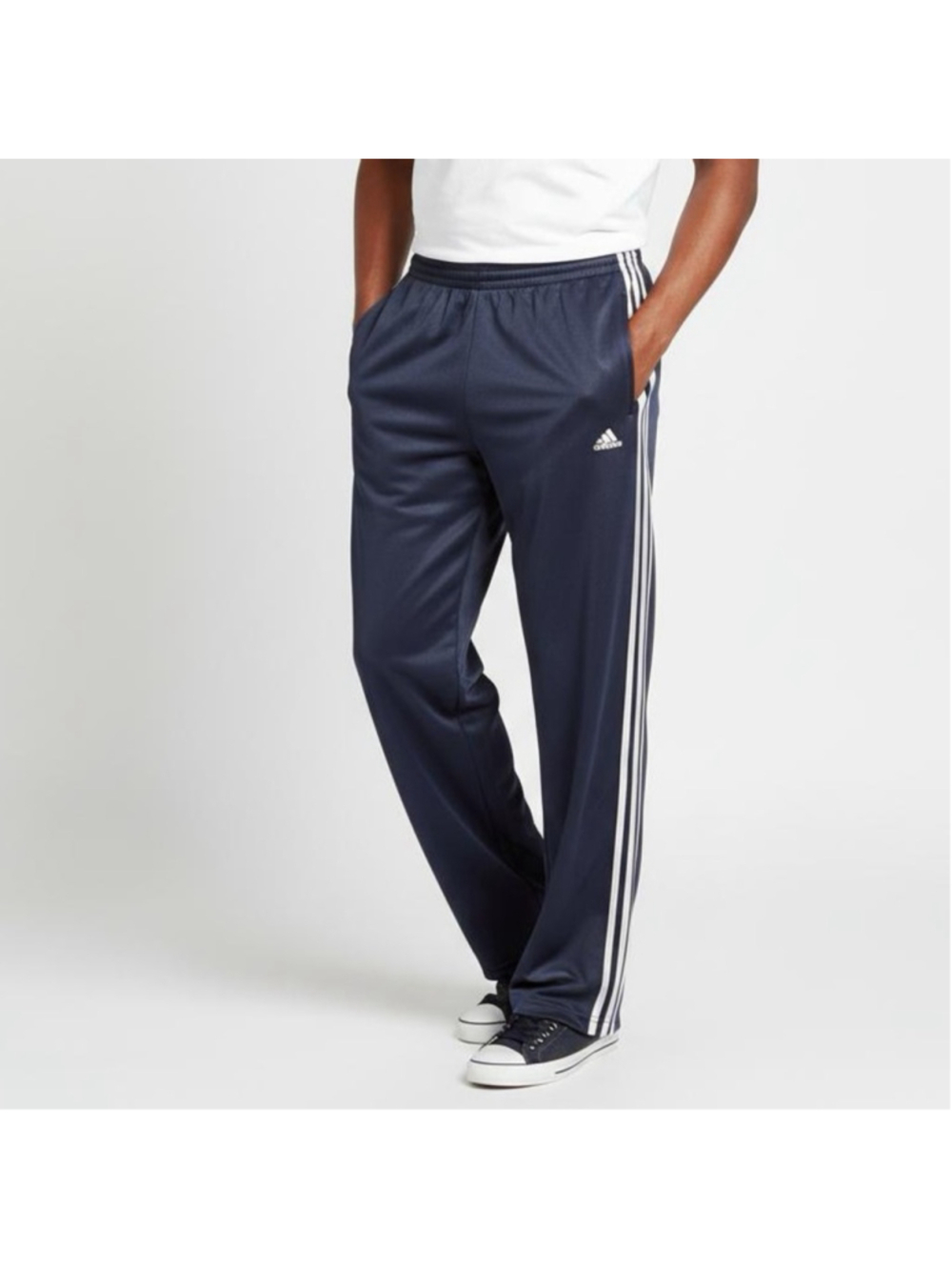 Y2K Vintage Adidas 3-Stripe Track Pants Navy Blue Medium